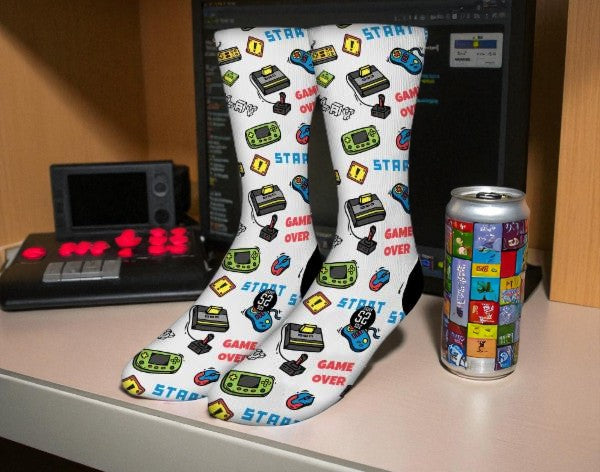Socks - Game Over Video Game White