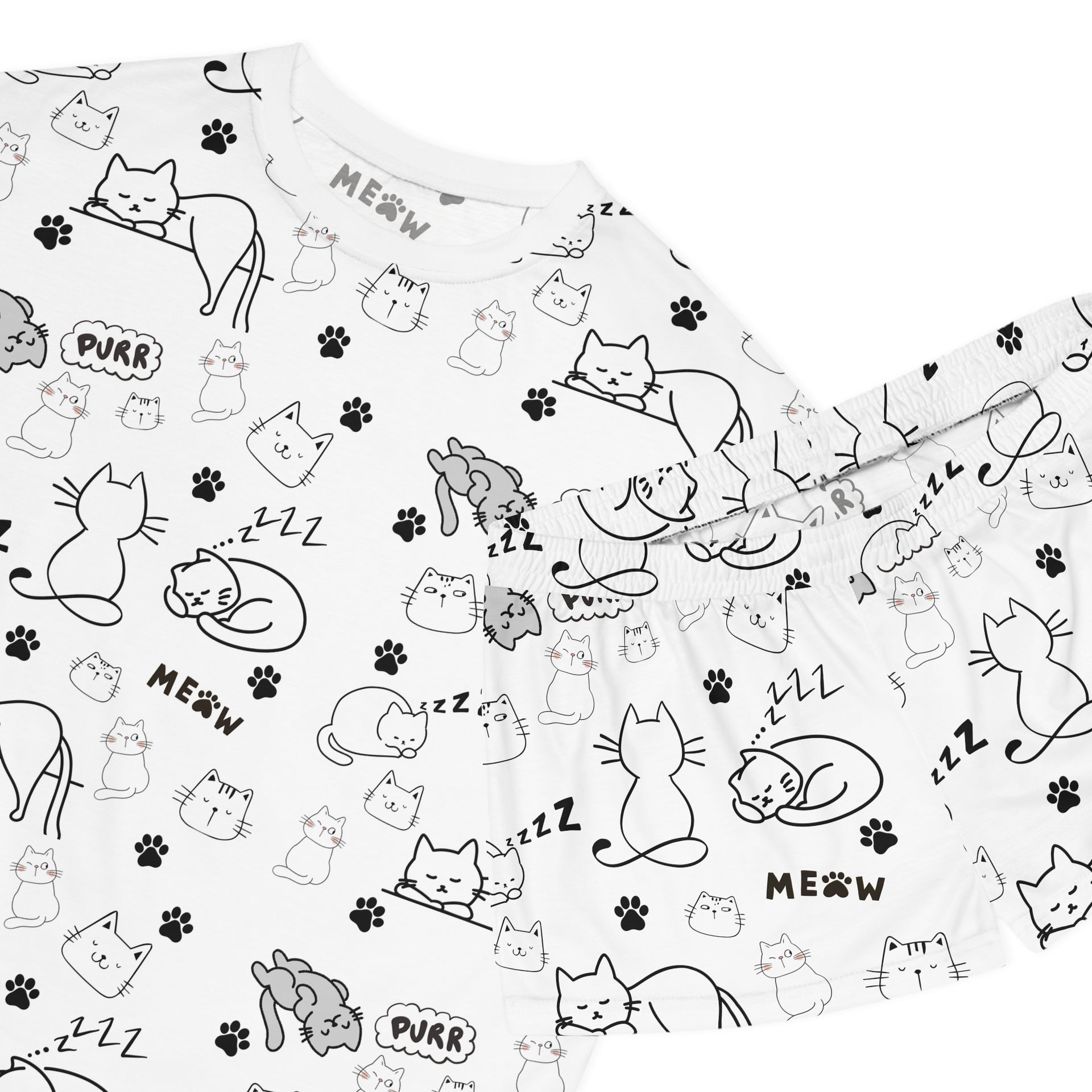 Women's Short Pajama Set - Cat Lover