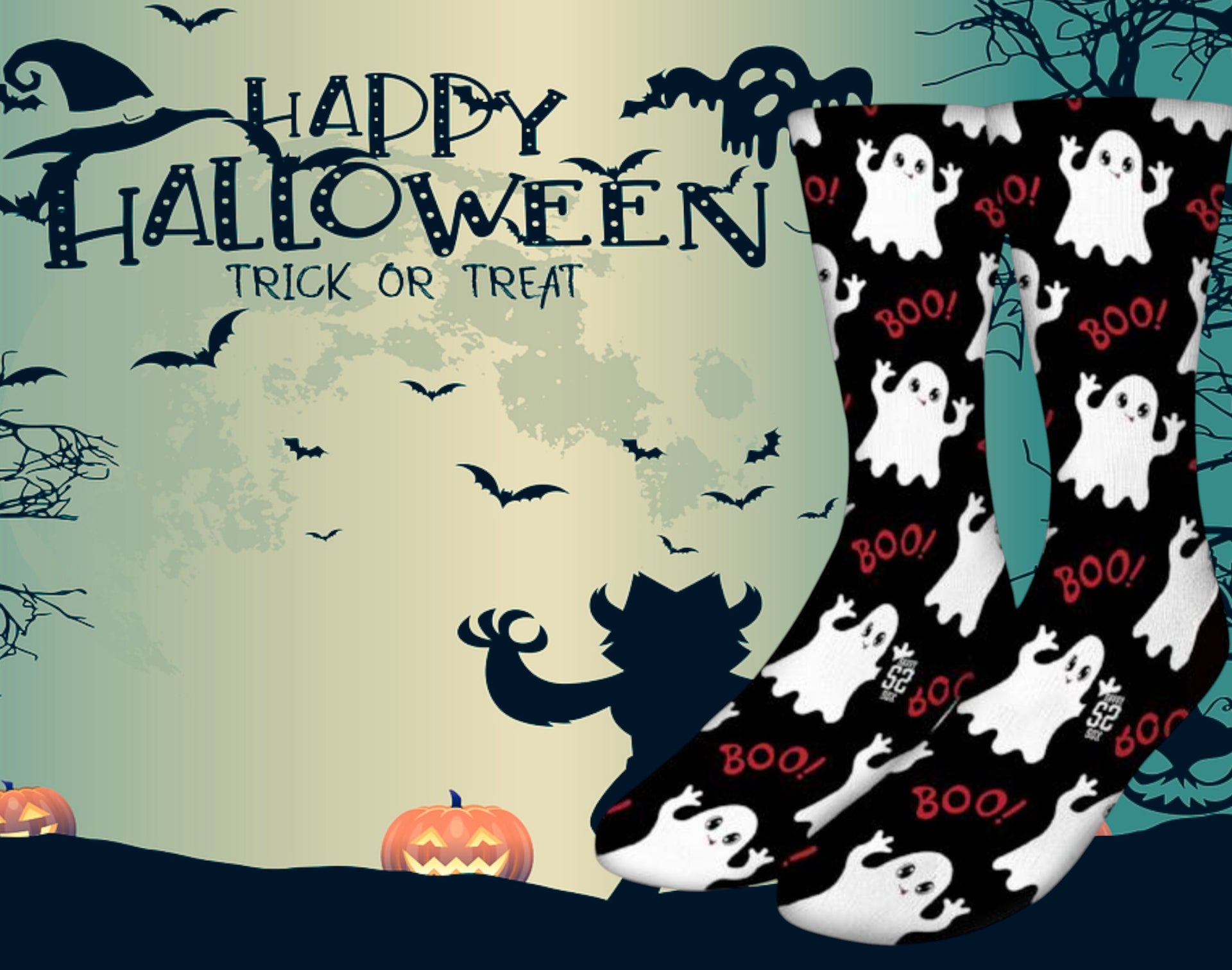 Socks - Funny Ghost/Halloween Style