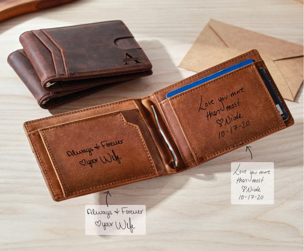 Slim Wallet With Handwriting