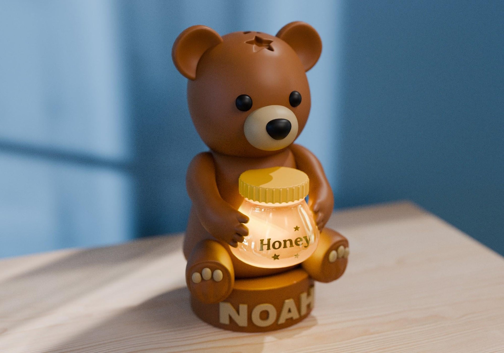 Personalized Teddy Bear Night Light – Custom Baby Room Decor Gift