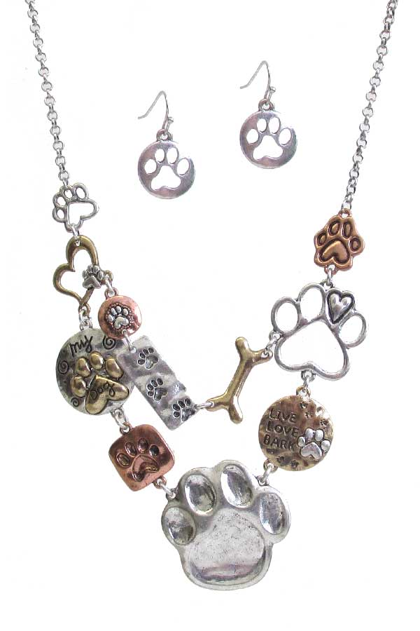 Necklace Set - Pet Lovers Multi Charm Link