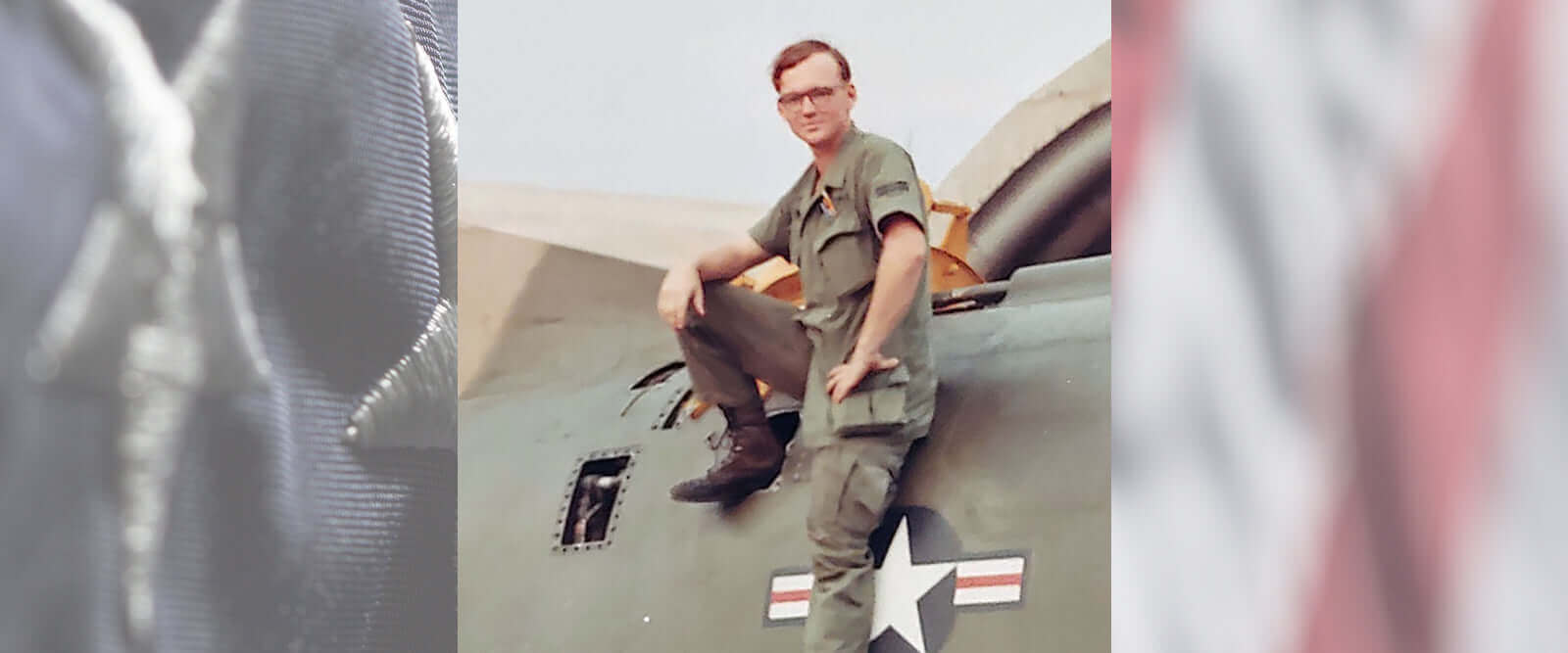 Honor Flight Southern Nevada veteran sitting on an aircraft with military insignia, showcasing honor and service.