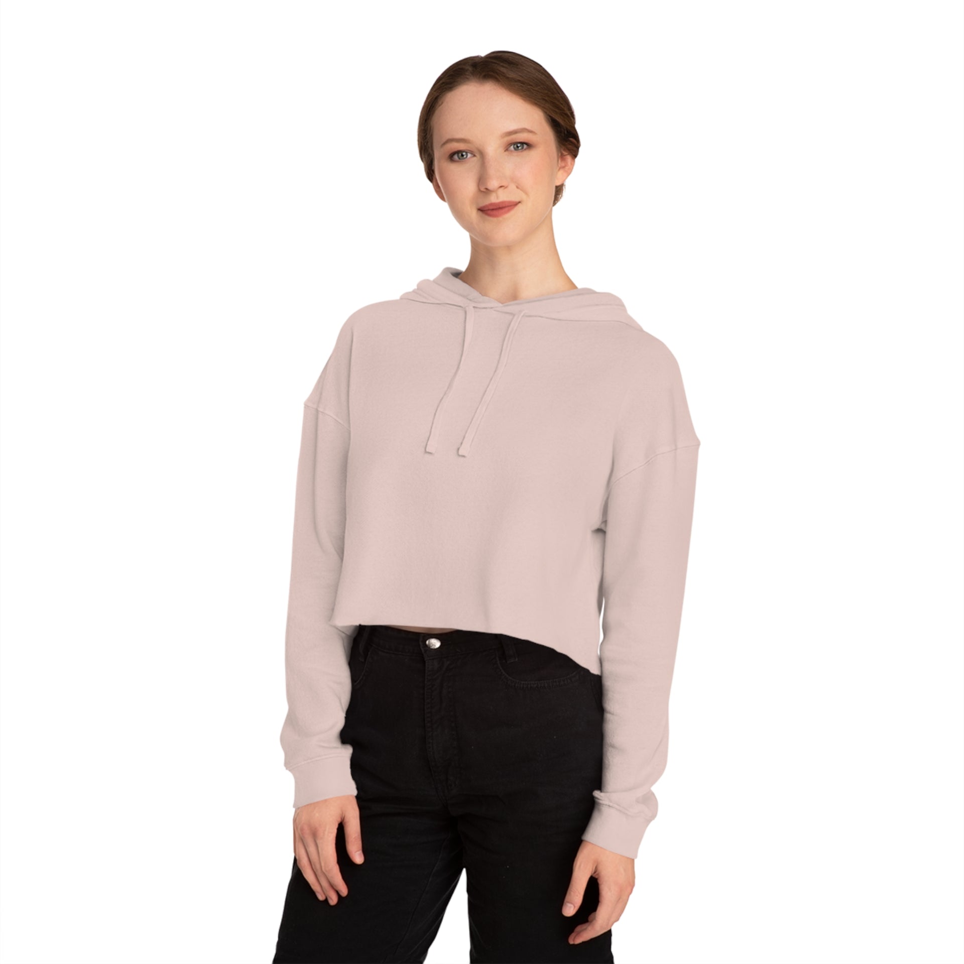 Women's Cropped Hooded Sweatshirt - 'GIVE' Inspirational Top for Comfortable Style