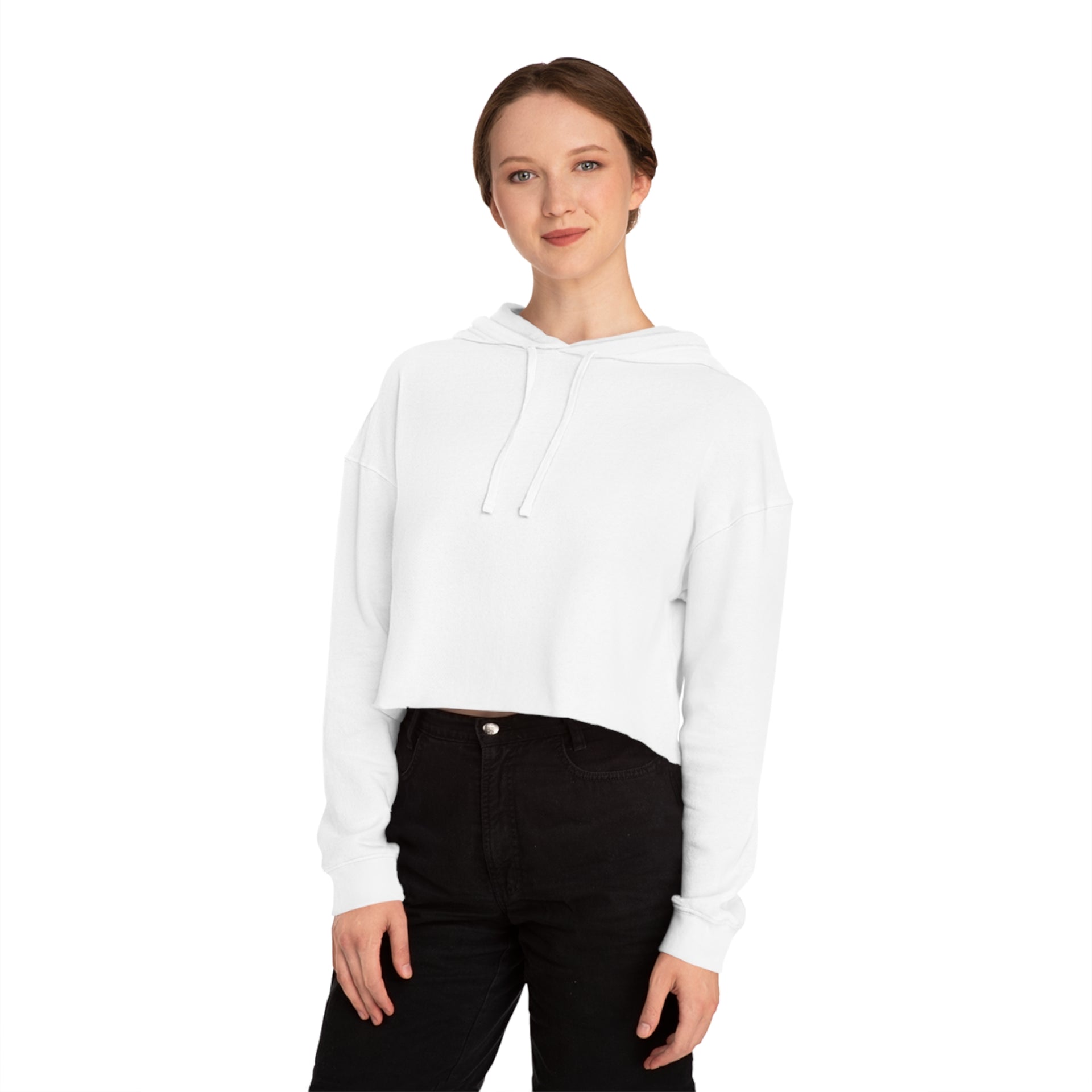 Women's Cropped Hooded Sweatshirt - 'GIVE' Inspirational Top for Comfortable Style