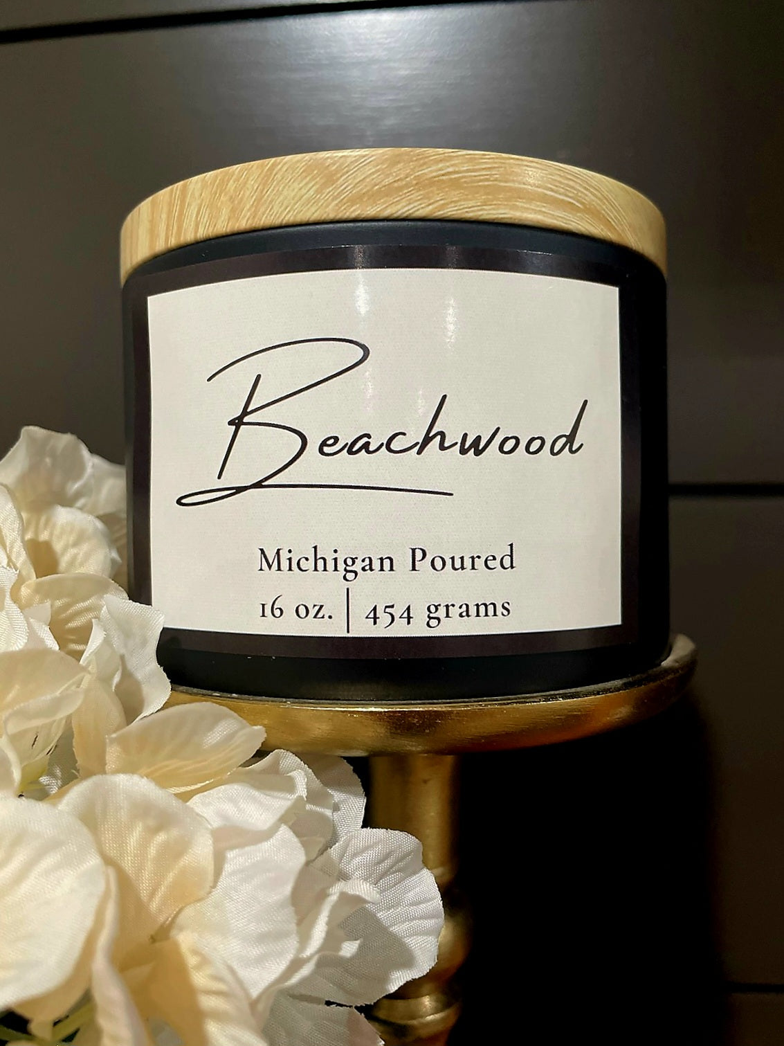 16 Oz Beachwood Scented Candle, purchase gives back
