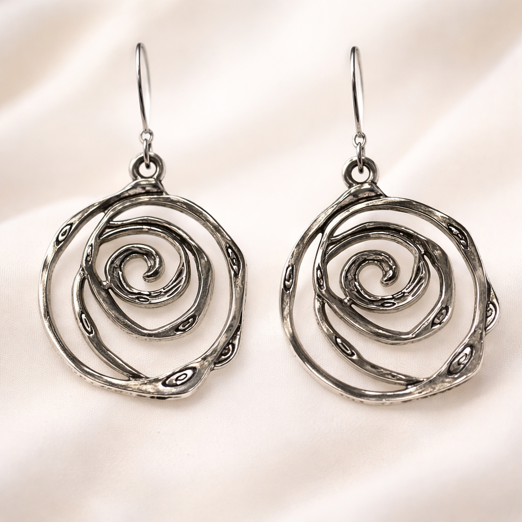 Silver Spiral earrings - Jewelry by Sonya Lee