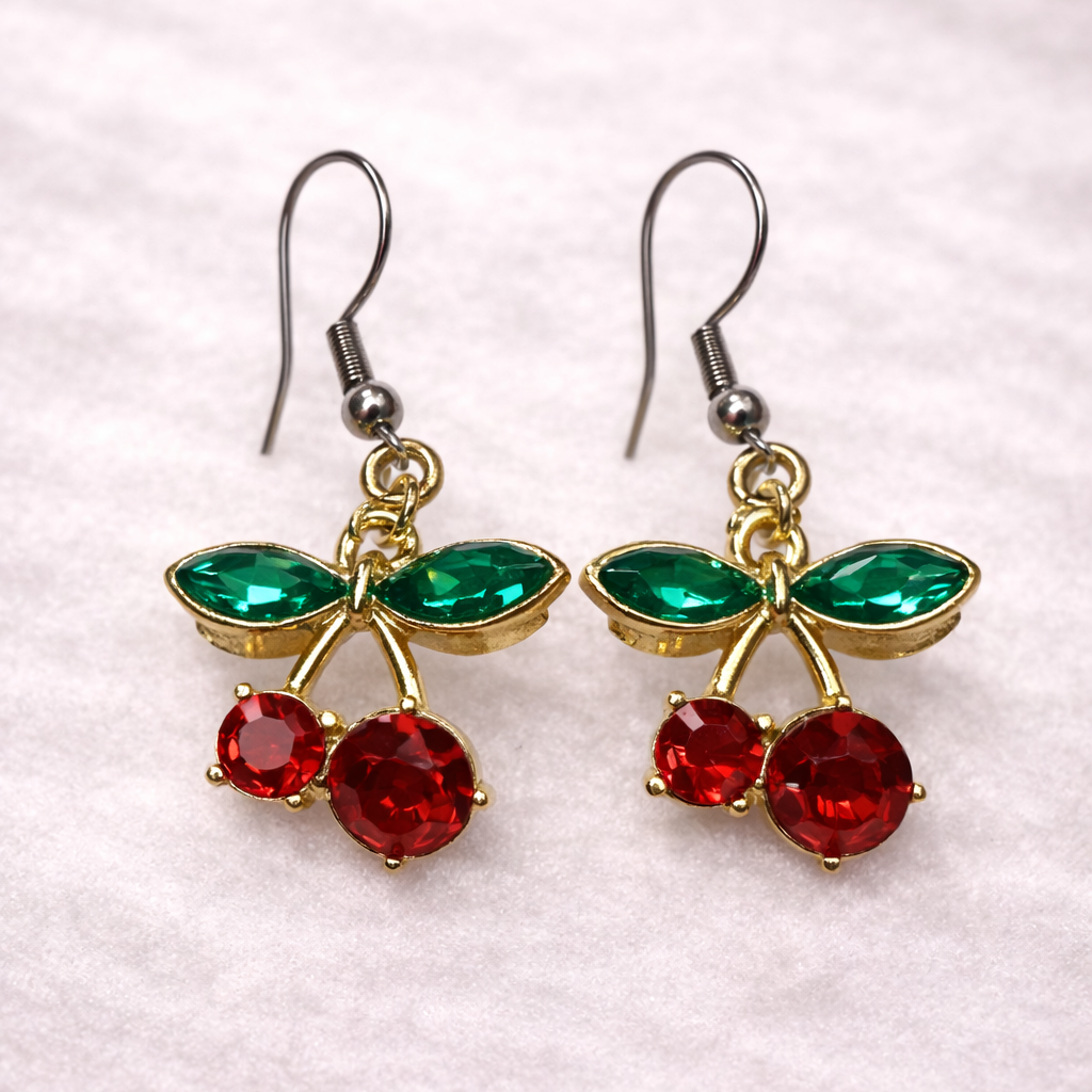 Cherry with leaves Earring