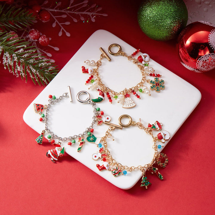 Christmas jewelry gift set with Santa and Christmas tree charms