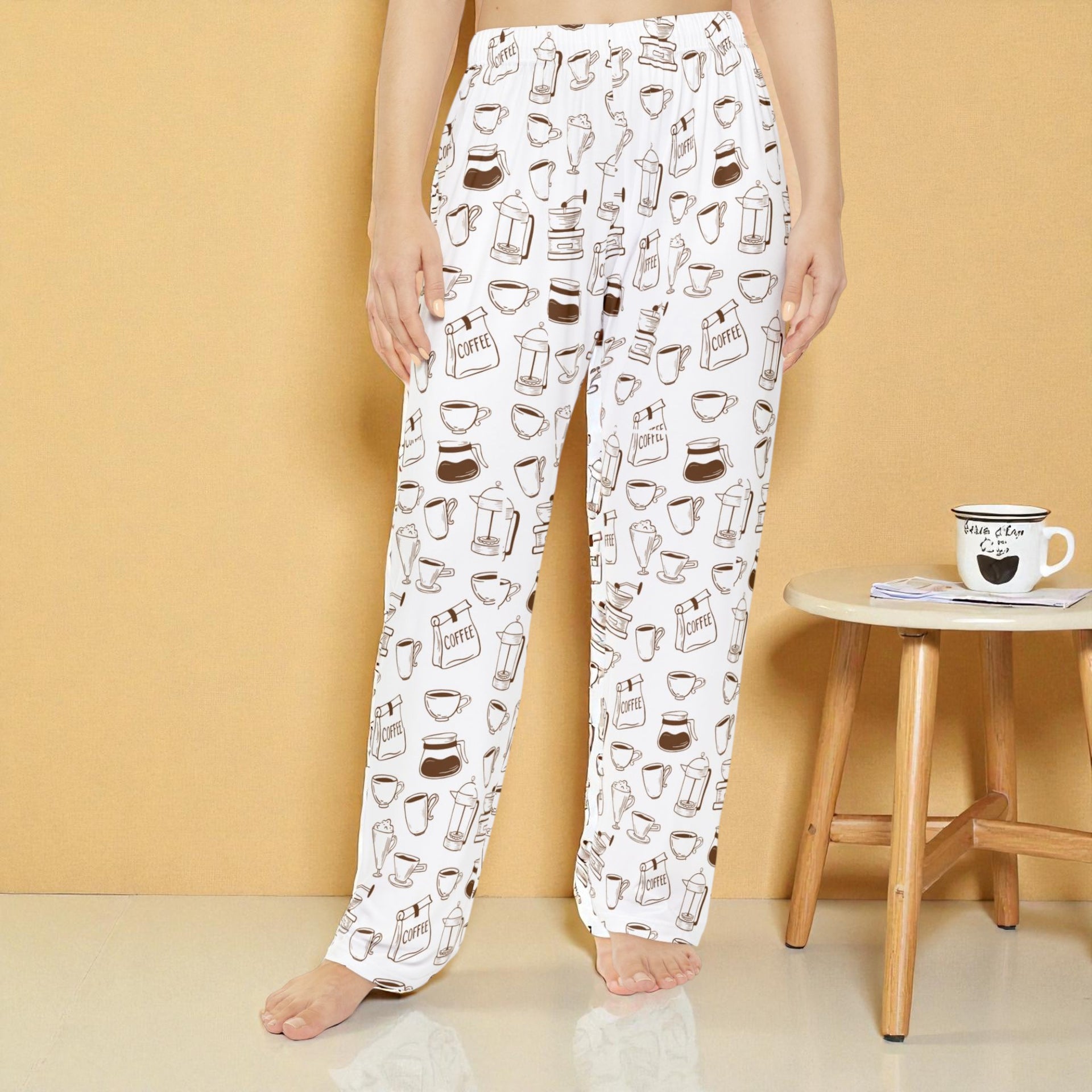 Pajama Pants - Women's Cozy Coffee Themed