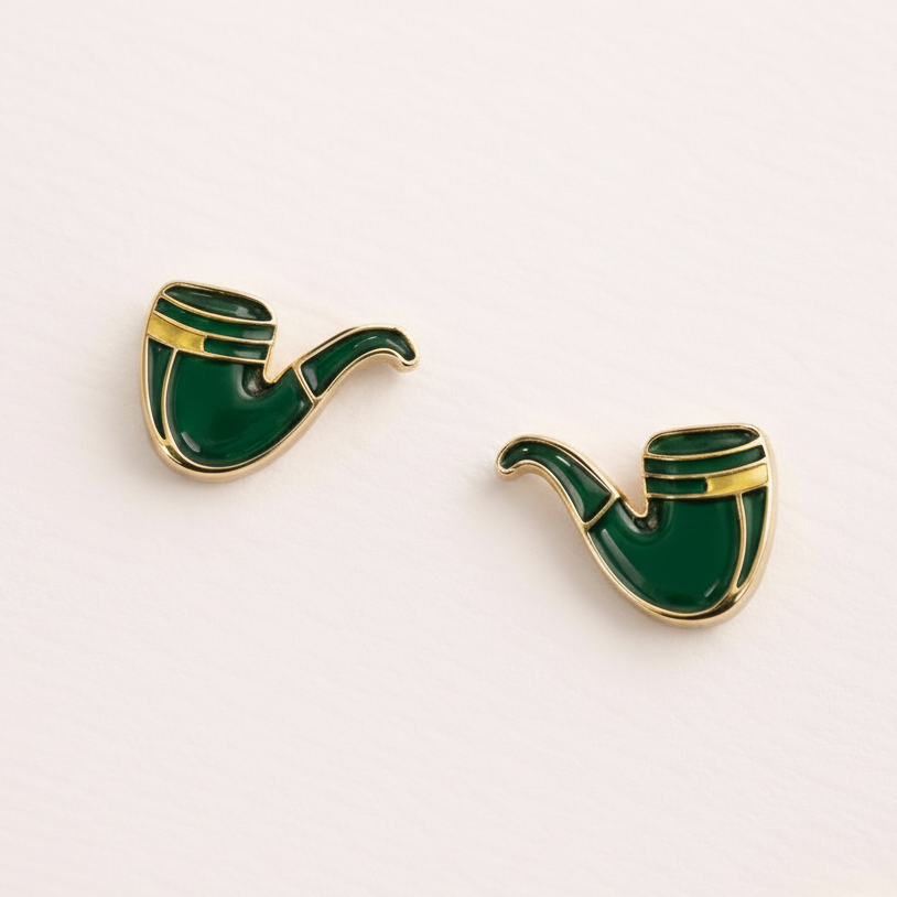 green Irish pipe St Patrick’s Day earrings