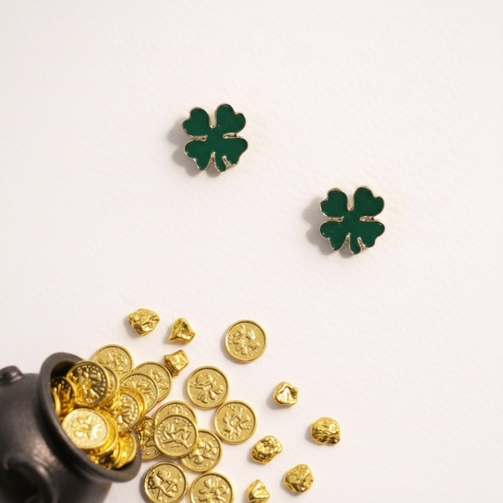 Earrings green shamrock clover post earrings St Patrick’s Day