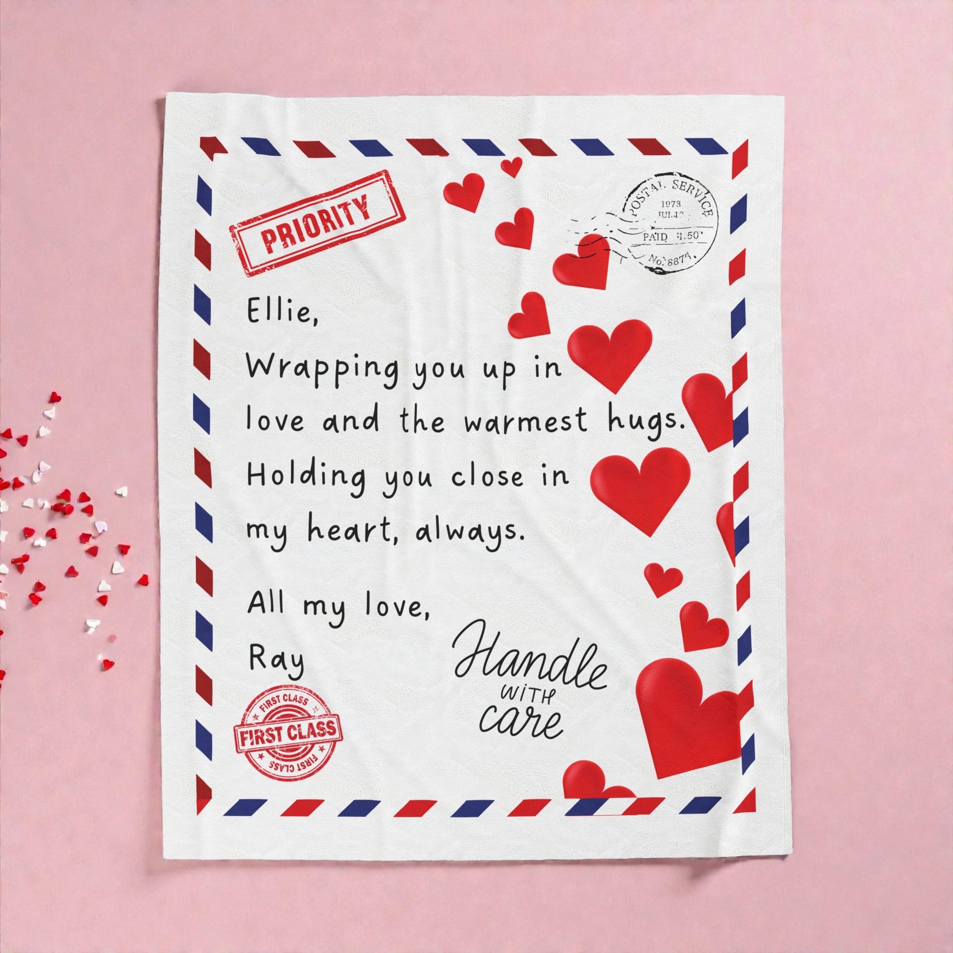 Personalized Message Blanket – Custom Velveteen Comfort Throw