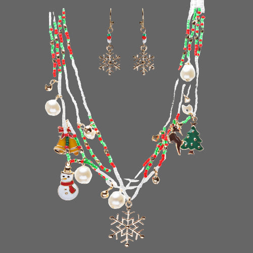 Christmas Jewelry Set - Necklace and Earrings
