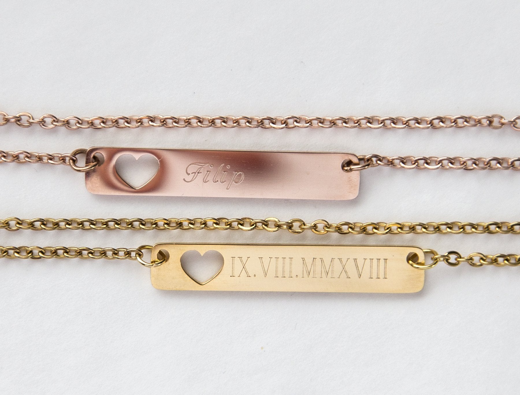 Necklace - Personalized Name Bar, Mom to Be Baby Name Love Heart