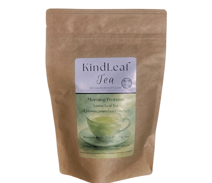 KindLeaf Tea - English Breakfast Tea - package with a label on a white background