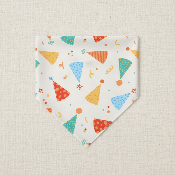 Colorful patterned bandana on a beige background