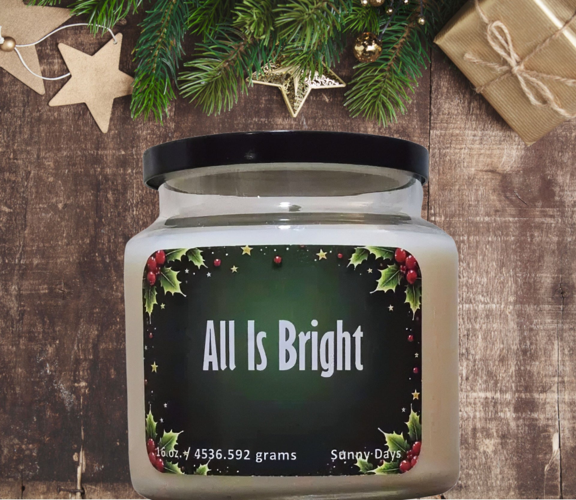 Holiday Themed Scented Candles - All is Bright