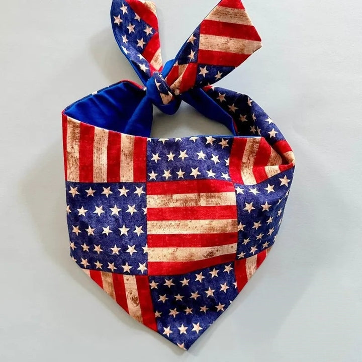Patriotic USA dog bandana American flag design