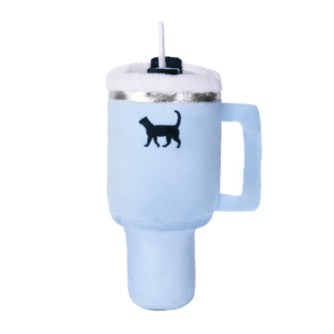 Kitty Cup Cat Tumbler Toy – Cat tumbler toy with catnip with cute handle and straw design for indoor cats.