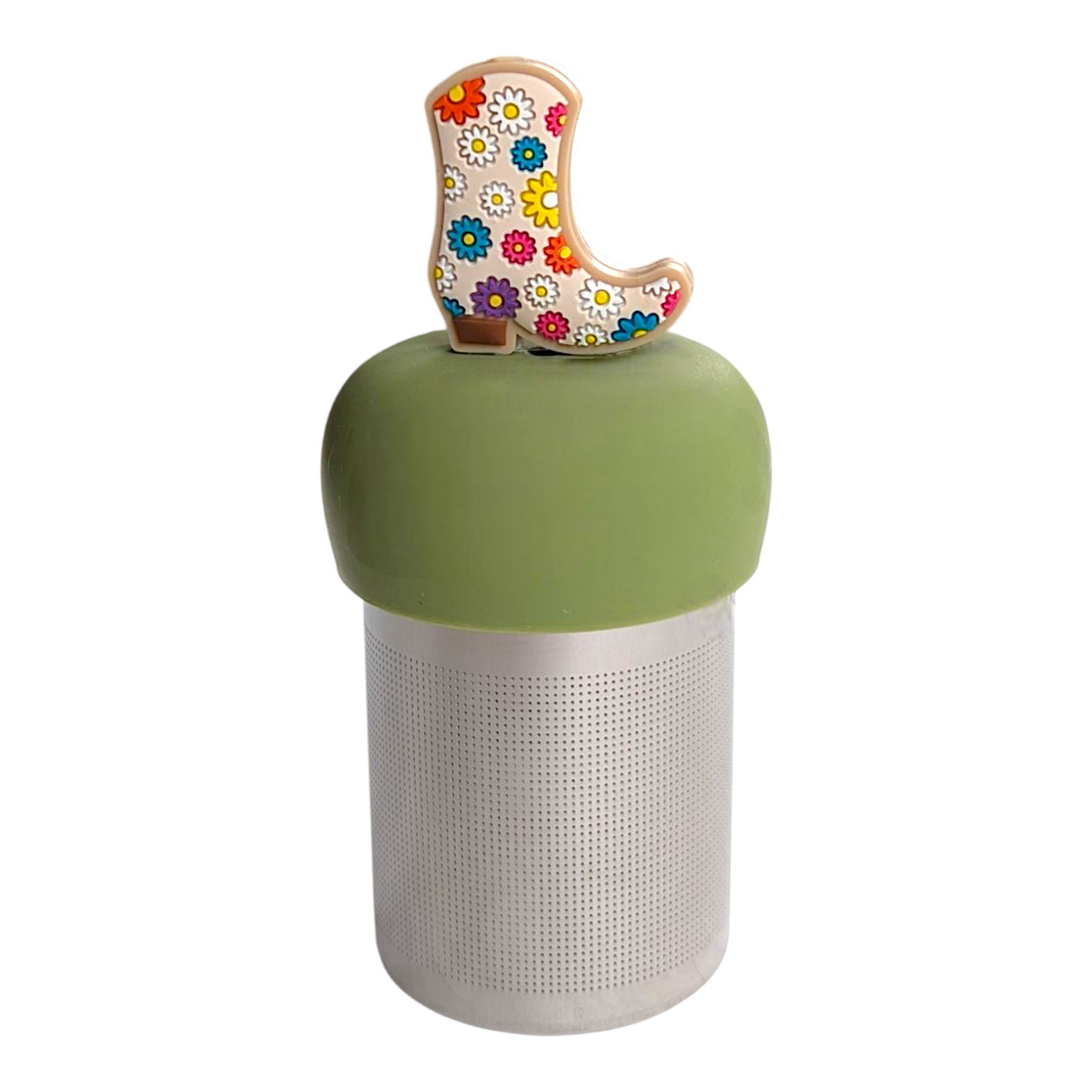 cowboy boot tea infuser for loose leaf tea with fine mesh strainer