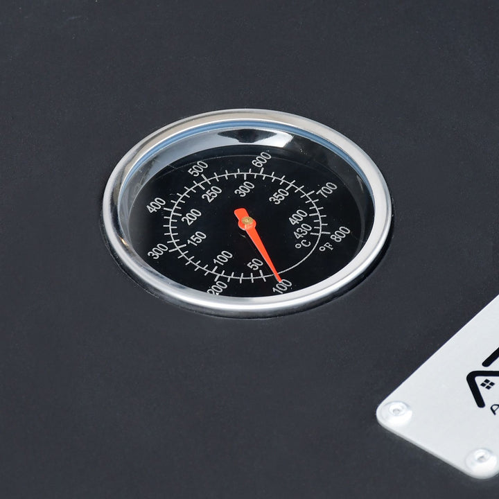 Temperature gauge for Portable Pizza Oven for Outdoor Camp Stove and Indoor Gas Range, Stove Burner Top Pizza Box with Pizza Stone and Pizza Peel,Black.