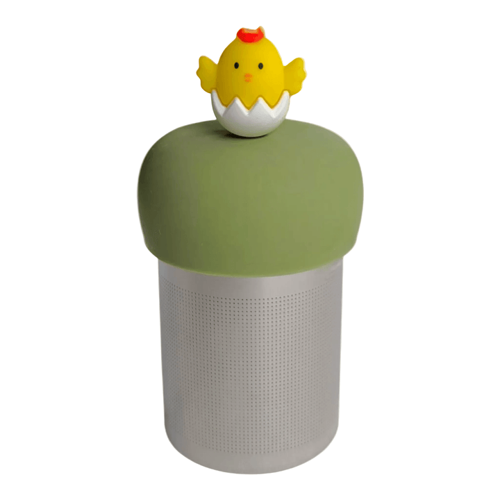 Floating hatching chick tea infuser with stainless steel mesh strainer for loose leaf tea