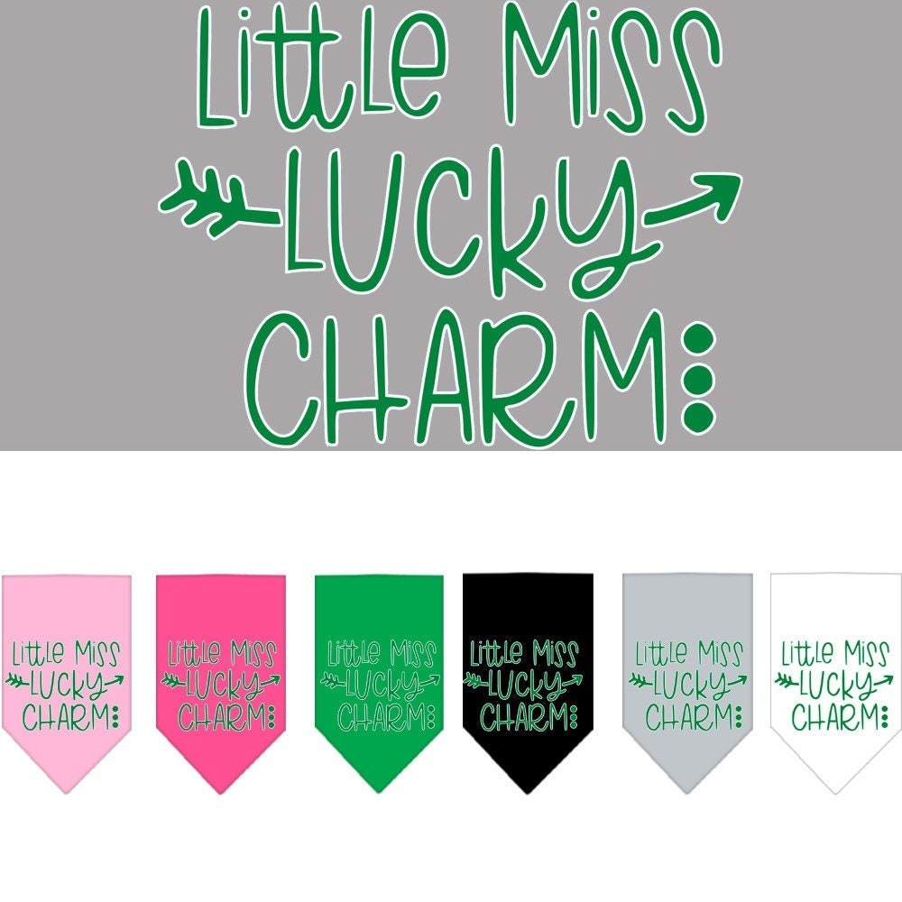 Little Miss Lucky Charm Dog Bandana – St. Patrick’s Day Pet Bandana – Cute Lucky Dog Scarf
