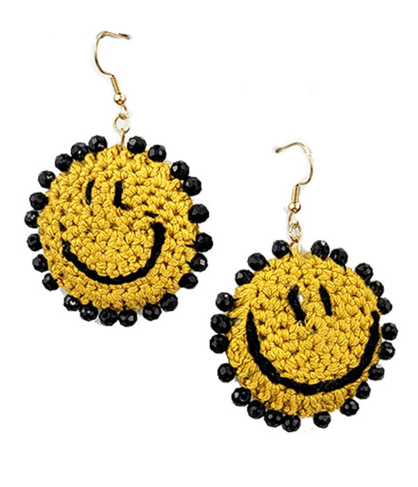 EARRINGs - SMILE (Handmade Crochet )