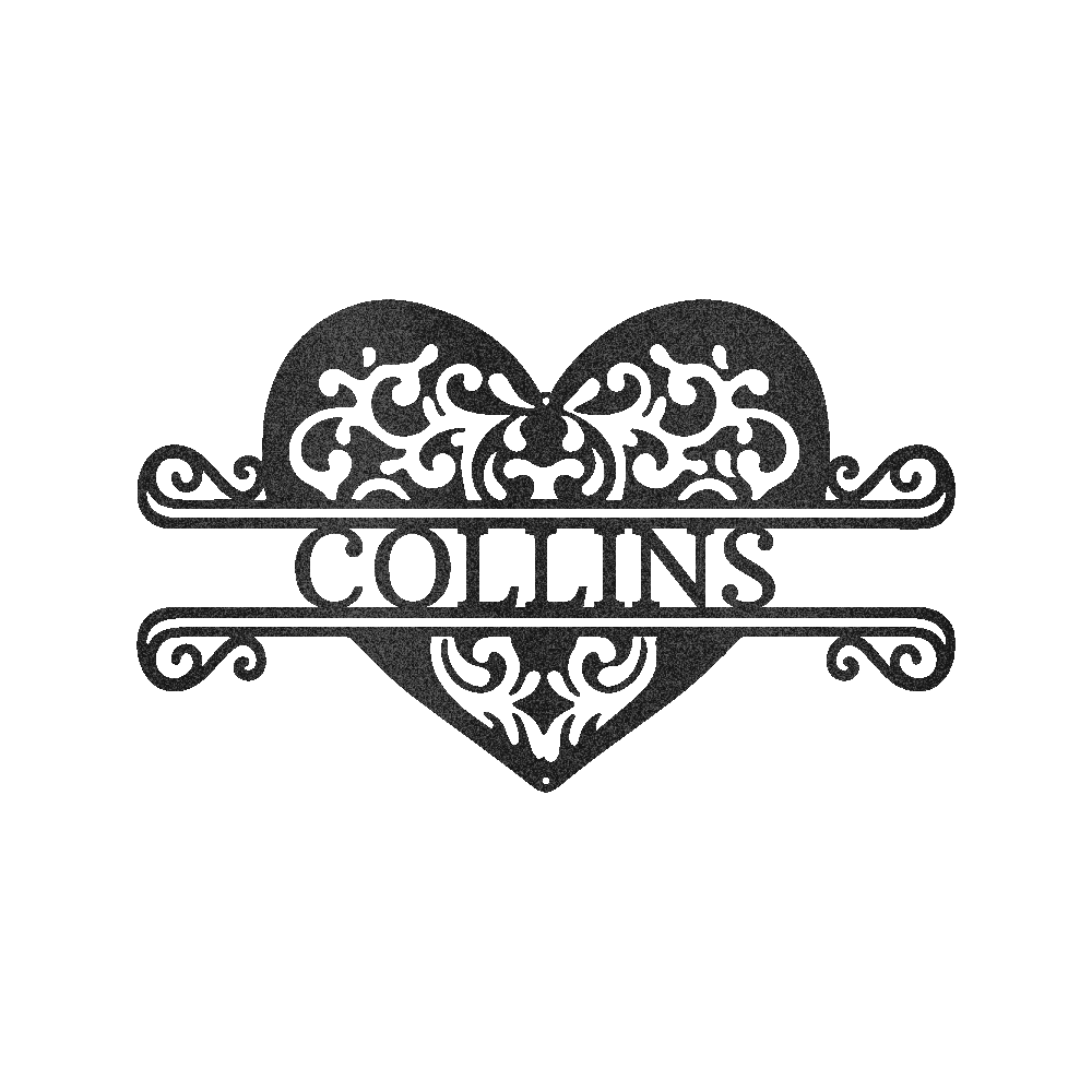 Personalized Heart Metal Sign – Custom Family Name Steel Wall Decor
