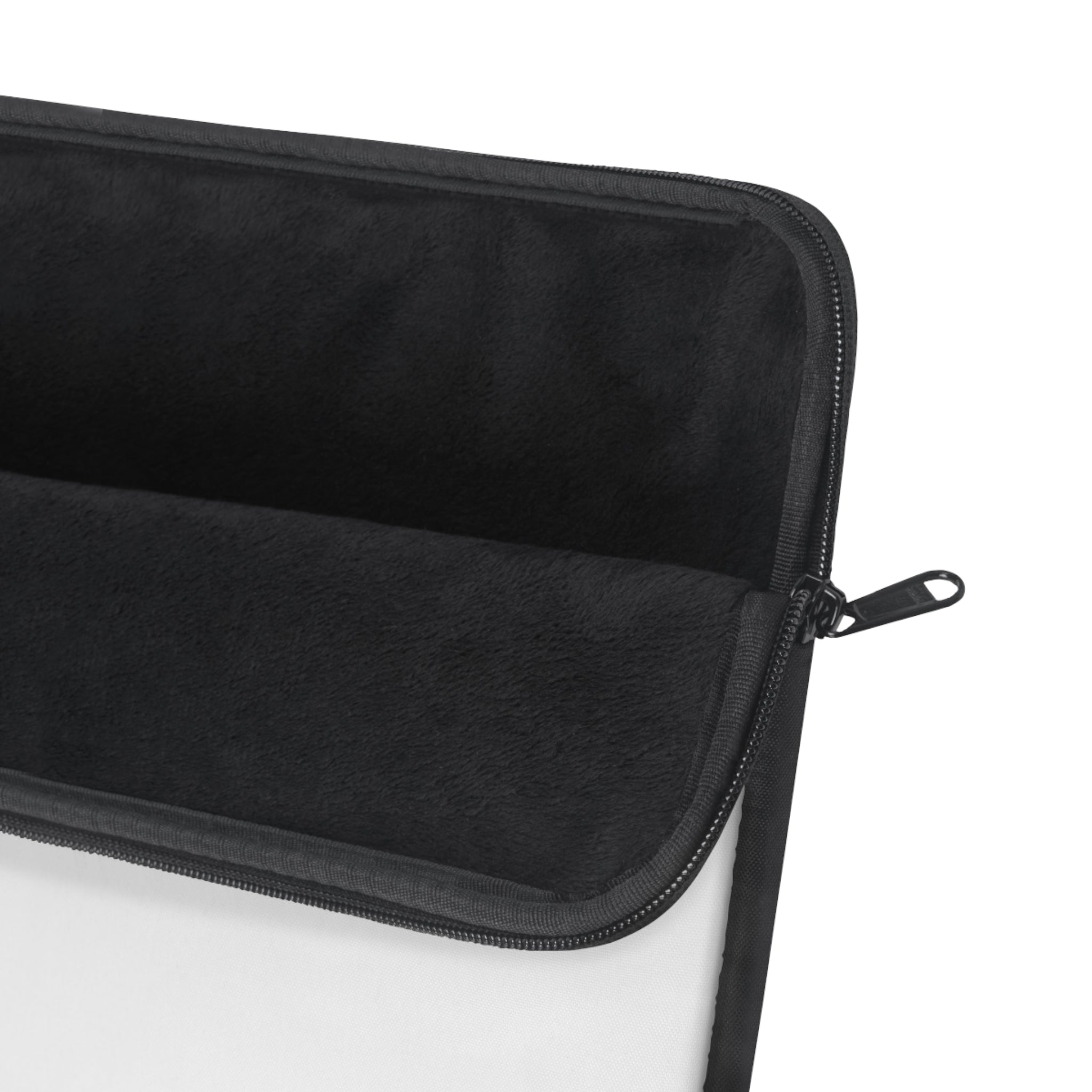 Personalized laptop sleeve featuring a customizable acoustic guitar design with plush fleece lining, protective padding, and secure zipper closure for laptops and tablets.