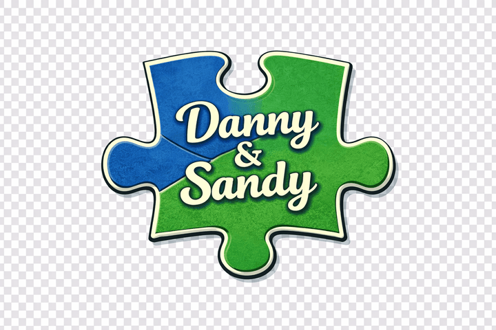 Custom promposal t-shirt with puzzle piece design featuring names Danny and Sandy, perfect for prom invitation.