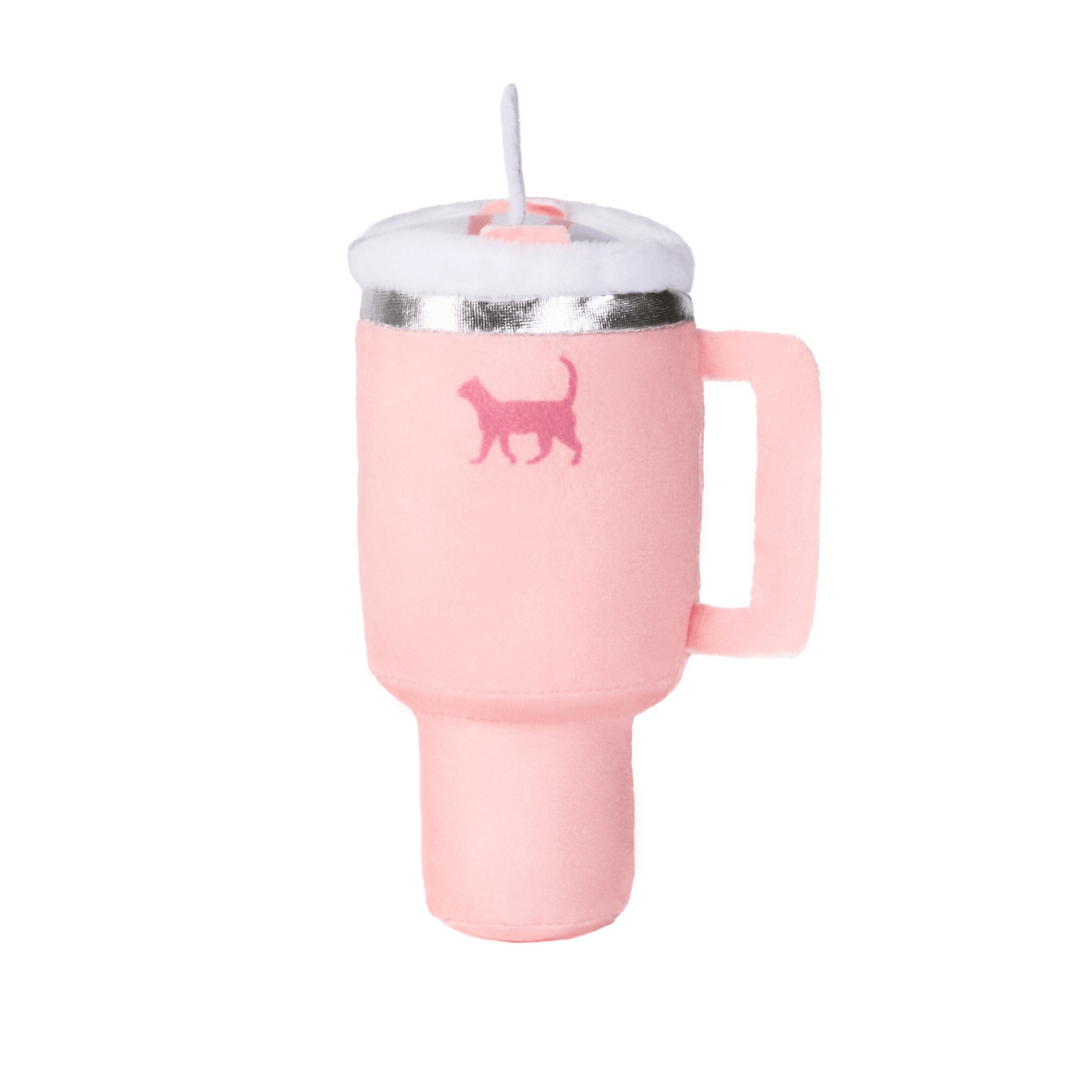 Kitty Cup Cat Tumbler Toy – cat tumbler toy with catnip featuring a cute handle and straw design.
