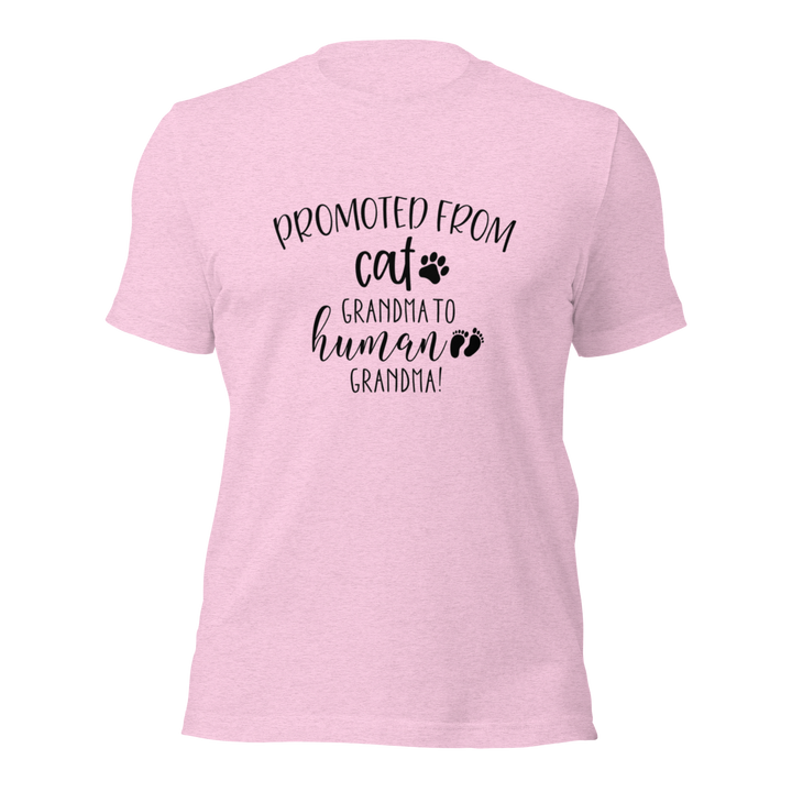 "Promoted From Cat Grandma to Human Grandma" for pregnancy announcements, new grandmas, and cat-loving grandparents-Prism Lilac