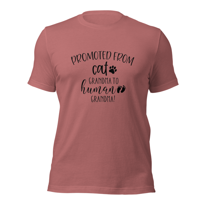 "Promoted From Cat Grandma to Human Grandma" for pregnancy announcements, new grandmas, and cat-loving grandparents - Heather Mauve
