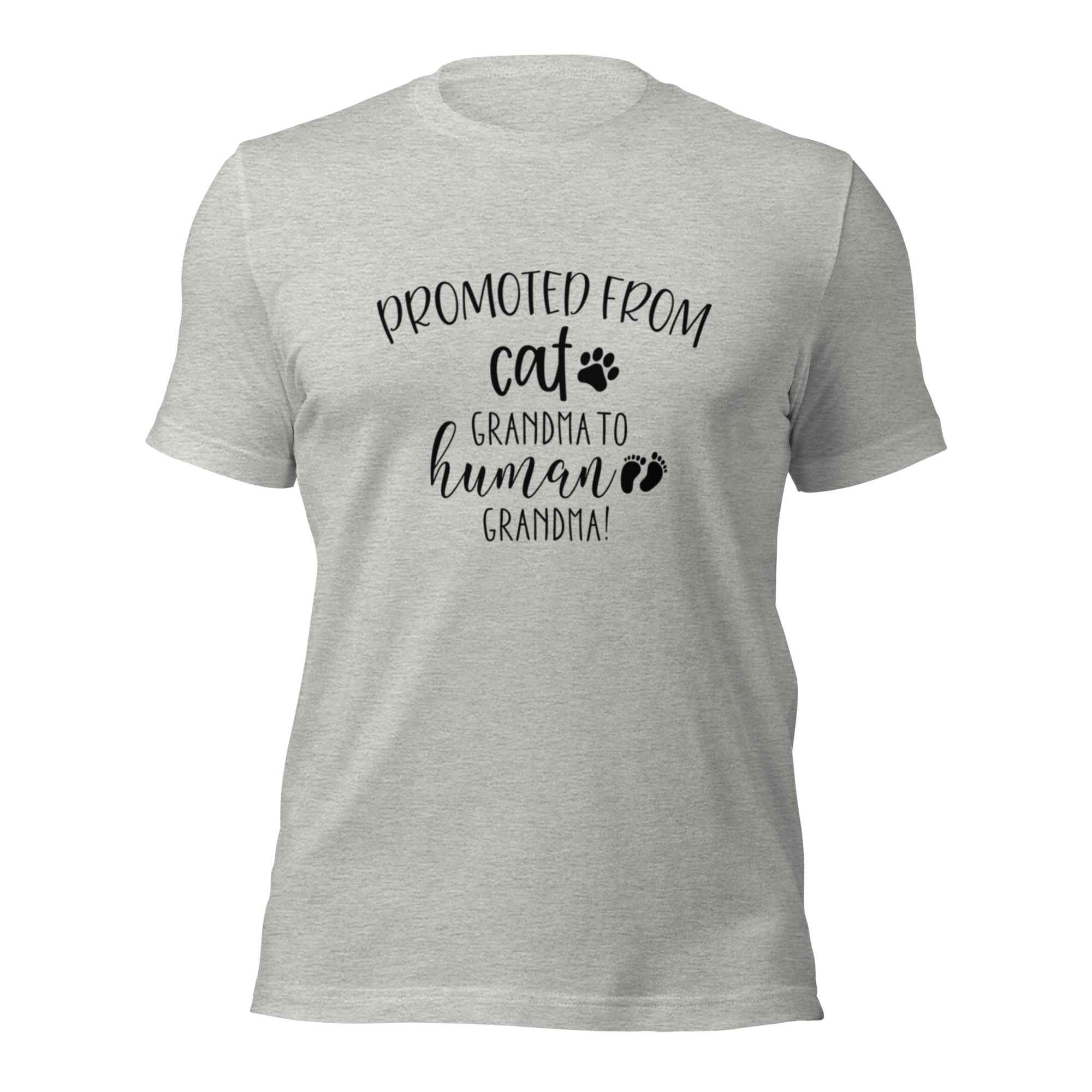 "Promoted From Cat Grandma to Human Grandma" for pregnancy announcements, new grandmas, and cat-loving grandparents- Heather Athletic
