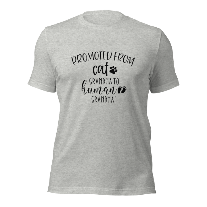 "Promoted From Cat Grandma to Human Grandma" for pregnancy announcements, new grandmas, and cat-loving grandparents- Heather Athletic